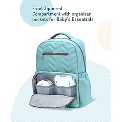Bonfino Zig Zag Textured Free Size Diaper Backpack - Blue
