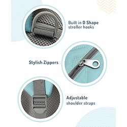Bonfino Zig Zag Textured Free Size Diaper Backpack - Blue