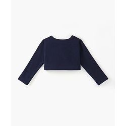 Bonfino Woven Frock With Full Sleeves Shrug Geometrical Pattern - Blue