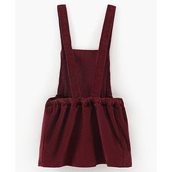 Bonfino 100% Cotton Embroidered Dungaree with Full Sleeves Inner Tee - Maroon