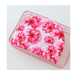 Bonfino Free Size Cap with Bow Applique Floral Print - Red & White