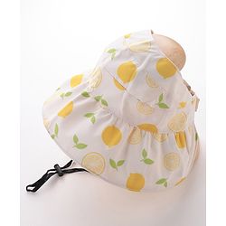 Bonfino Bucket Hat Lemon Print Off White - Diameter 18 cm