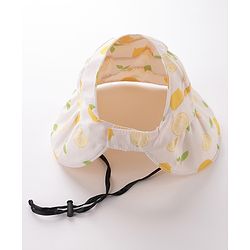 Bonfino Bucket Hat Lemon Print Off White - Diameter 18 cm
