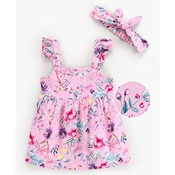Bonfino Woven Sleeveless Peplum Top Floral Print - Pink