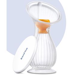 Bonfino Comfort Flow Silicone Manual Breast Milk Collector - 150ml (White) | Soft Cushion, Food Grade, BPA-Free, Gentle Experssion & Portable Design