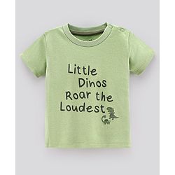 Bonfino 100% Cotton Knit Half Sleeves T-Shirts Dino Print Pack of 5 - Green Peach & White