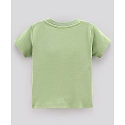 Bonfino 100% Cotton Knit Half Sleeves T-Shirts Dino Print Pack of 5 - Green Peach & White