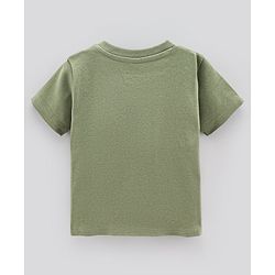 Bonfino 100% Cotton Knit Half Sleeves T-Shirts Dino Print Pack of 5 - Green Peach & White