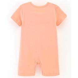 Bonfino 100% Cotton Half Sleeves Rompers Bird Print - White  Orange & Blue