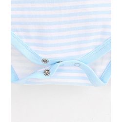 Bonfino 100% Cotton  Sleeveless Onesies Beefeaters Print pack of 3 - Ivory Peach & Blue