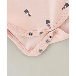 Bonfino 100% Cotton  Sleeveless Onesies Beefeaters Print pack of 3 - Ivory Peach & Blue