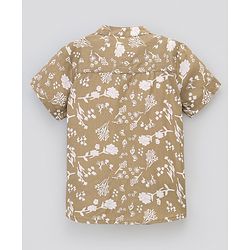 Bonfino Half Sleeve Shirt And Shorts Set Floral Print - Beige & White