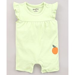 Bonfino 100% Cotton Knit Frill Sleeves Rompers Fruits & Polka Dots Print Pack of 3 - Multicolour