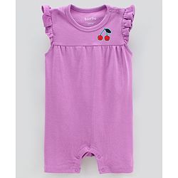 Bonfino 100% Cotton Knit Frill Sleeves Rompers Fruits & Polka Dots Print Pack of 3 - Multicolour