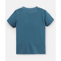 Bonfino 100% Cotton Half Sleeves Construction Vehicle Printed T-Shirt - Blue