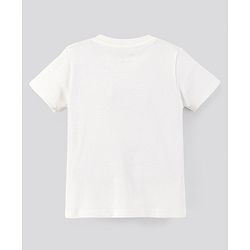 Bonfino 100% Cotton Half Sleeves Construction Vehicle Embroidery T-Shirts & Bottoms Set - White & Blue
