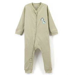 Bonfino 100% Cotton Full Sleeves Sleepsuit Dino Logo Print Pack of 3 - Multicolour
