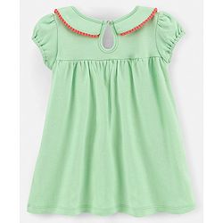 Bonfino Flutter Sleeves Frock With Butterfly Print & Bloomer - Green