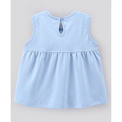 Bonfino Cotton Sleeveless Top Floral Print Pack of 2 - Off White & Blue