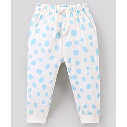 Bonfino 100% Cotton Knit Full Sleeves Night Suit Tiger Print Pack of 3- White Blue & Light Blue