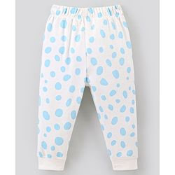 Bonfino 100% Cotton Knit Full Sleeves Night Suit Tiger Print Pack of 3- White Blue & Light Blue