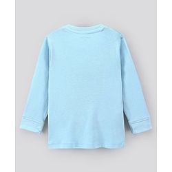 Bonfino 100% Cotton Knit Full Sleeves Night Suit Tiger Print Pack of 3- White Blue & Light Blue