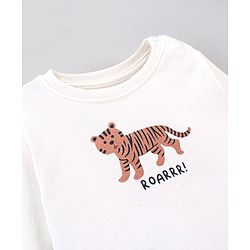 Bonfino 100% Cotton Knit Full Sleeves Night Suit Tiger Print Pack of 3- White Blue & Light Blue