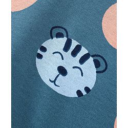 Bonfino 100% Cotton Knit Full Sleeves Night Suit Tiger Print Pack of 3- White Blue & Light Blue
