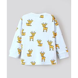 Bonfino 100% Cotton Knit Full Sleeves Night Suit Elephant & Deer Print Pack of 3- Yellow Grey & Red