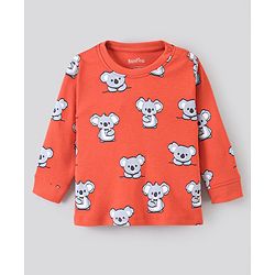 Bonfino 100% Cotton Knit Full Sleeves Night Suit Elephant & Deer Print Pack of 3- Yellow Grey & Red