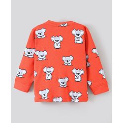Bonfino 100% Cotton Knit Full Sleeves Night Suit Elephant & Deer Print Pack of 3- Yellow Grey & Red