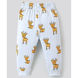 Bonfino 100% Cotton Knit Full Sleeves Night Suit Elephant & Deer Print Pack of 3- Yellow Grey & Red