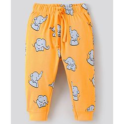 Bonfino 100% Cotton Knit Full Sleeves Night Suit Elephant & Deer Print Pack of 3- Yellow Grey & Red