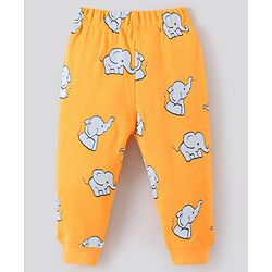 Bonfino 100% Cotton Knit Full Sleeves Night Suit Elephant & Deer Print Pack of 3- Yellow Grey & Red