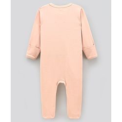 Bonfino 100% Cotton Knit Full Sleeves Sleep Suits Panda Print & Patch Work Pack of 2 - Peach & Blue