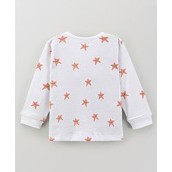 Bonfino 100% Cotton Full Sleeves Night Suit Bear & Stars Print Pack of 3- White
