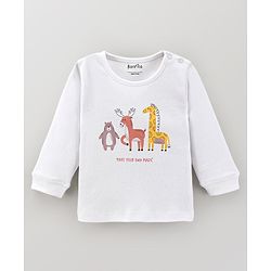 Bonfino 100% Cotton Full Sleeves Night Suit Bear & Stars Print Pack of 3- White