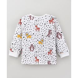Bonfino 100% Cotton Full Sleeves Night Suit Bear & Stars Print Pack of 3- White