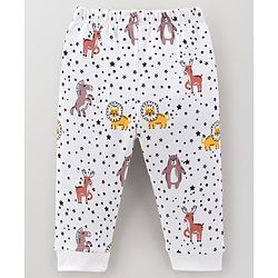Bonfino 100% Cotton Full Sleeves Night Suit Bear & Stars Print Pack of 3- White