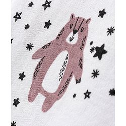 Bonfino 100% Cotton Full Sleeves Night Suit Bear & Stars Print Pack of 3- White