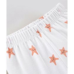 Bonfino 100% Cotton Full Sleeves Night Suit Bear & Stars Print Pack of 3- White