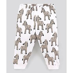Bonfino 100% Cotton Full Sleeves Night Suit Leopard & Zebra Print Pack of 3- Peach & White