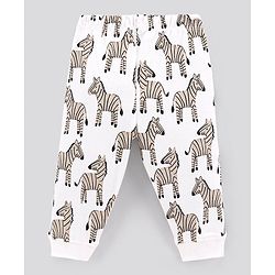 Bonfino 100% Cotton Full Sleeves Night Suit Leopard & Zebra Print Pack of 3- Peach & White