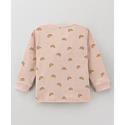 Bonfino 100% Cotton Full Sleeves Night Suit Sun & Rainbow Print Pack of 3- Orange & Peach