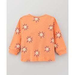 Bonfino 100% Cotton Full Sleeves Night Suit Sun & Rainbow Print Pack of 3- Orange & Peach