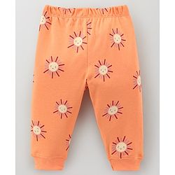 Bonfino 100% Cotton Full Sleeves Night Suit Sun & Rainbow Print Pack of 3- Orange & Peach