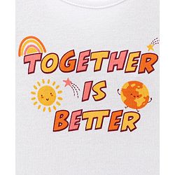 Bonfino 100% Cotton Full Sleeves Night Suit Sun & Rainbow Print Pack of 3- Orange & Peach