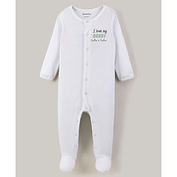 Bonfino 100% Cotton Full Sleeves Sleep Suits Fruits Print Pack of 2 - White & Offwhite