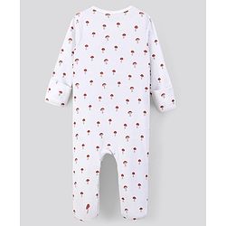 Bonfino 100% Cotton Full Sleeves Sleep Suits Fruits Print Pack of 2 - White & Offwhite