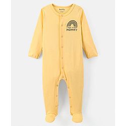 Bonfino 100% Cotton Knit Full Sleeves Sleep Suits Planets Print Pack of 2 - Off White & Beige